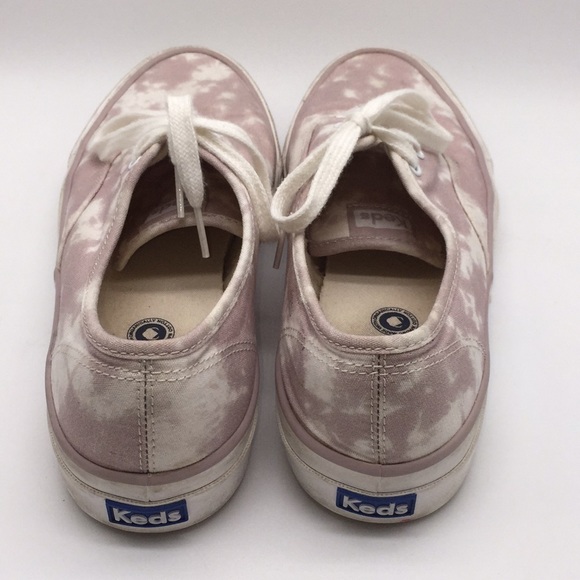 Keds Double Decker Ribbed Wave Pink and White Tie Dye Cotton Sneakers Si… - Picture 3 of 10